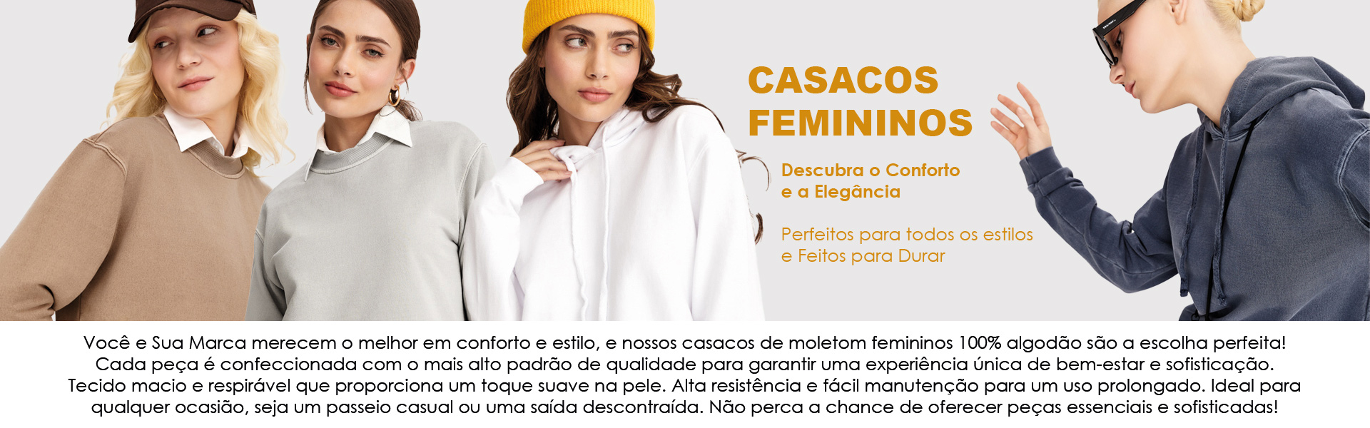 Casaco de Moletom com Capuz Feminino. O melhor e mais completo fornecedor do mercado, você já conhece: IZ Têxtil Private Label!