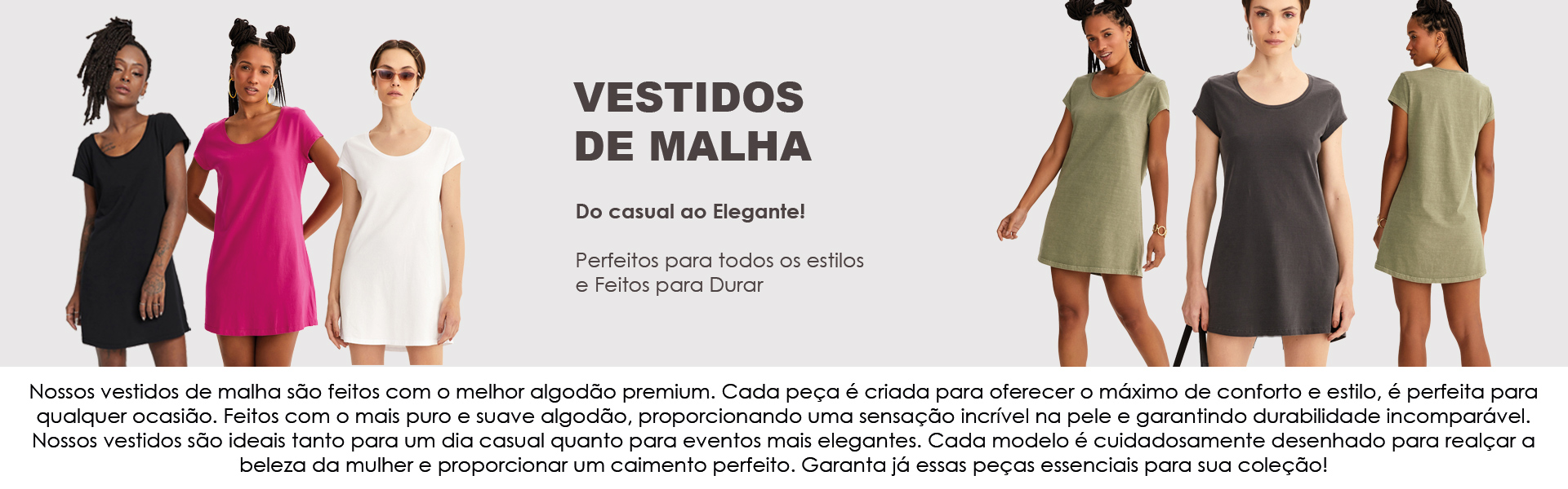 Vestidos de Malha 100% algodão Premium. Na IZ Têxtil Confecções Private Label você vai encontrar as melhores opções.