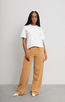 Calça Wide Leg de Moletom Estonado de Algodão Premium Feminina - Personalizada