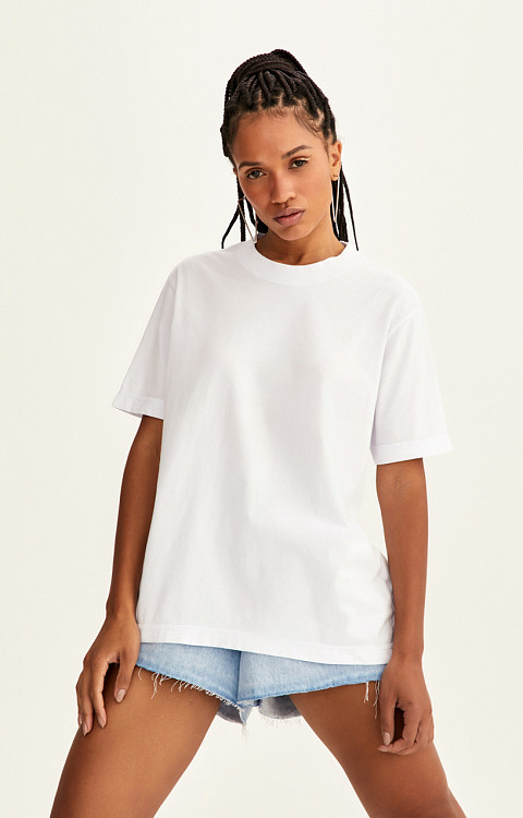 Camiseta Oversized de Algodão Sustentável Premium Feminina - Personalizada