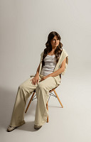 Calça Wide Leg de Moletom de Algodão Sustentável Premium Feminina - Personalizada