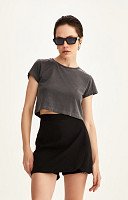 Amostra Cropped Estonado de Algodão Premium Feminino
