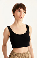 Amostra Cropped Regata de Ribana de Algodão Sustentável Premium Feminino